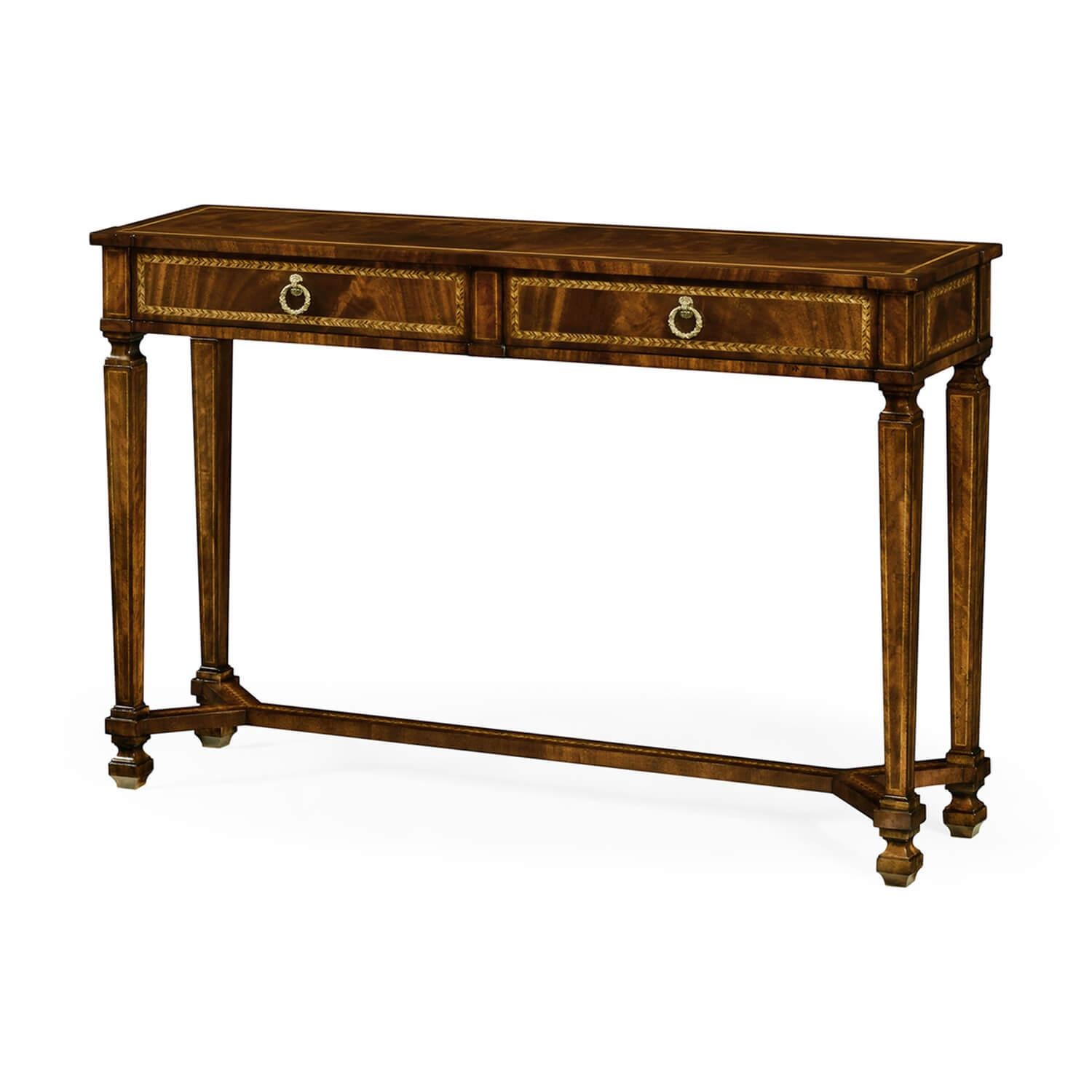 Pair of Empire Style Mahogany Console Tables For Sale 1