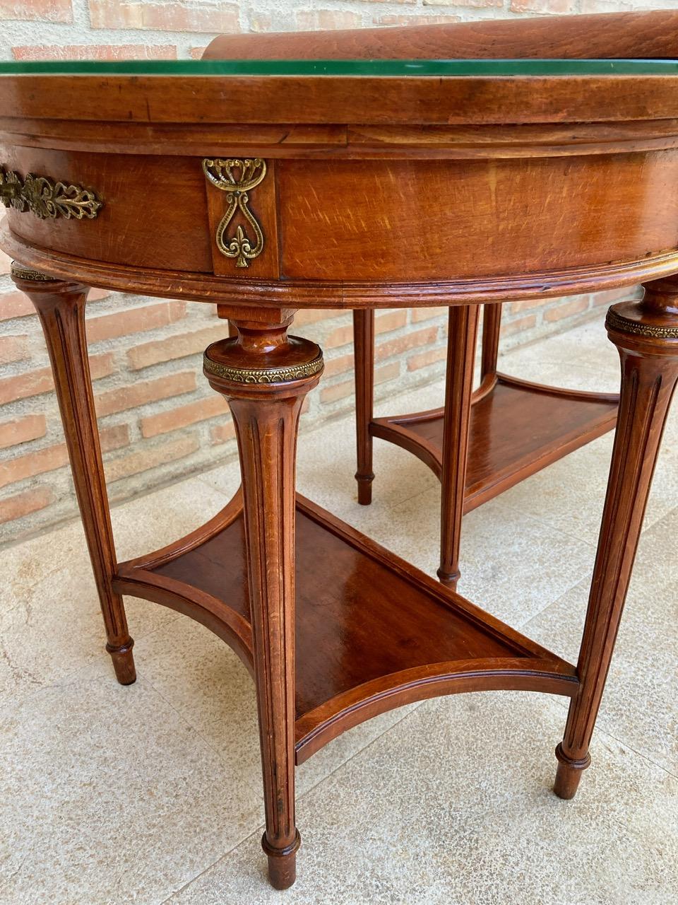 Pair of Empire Style Mahogany Wood Nightstands, 1930s For Sale 9