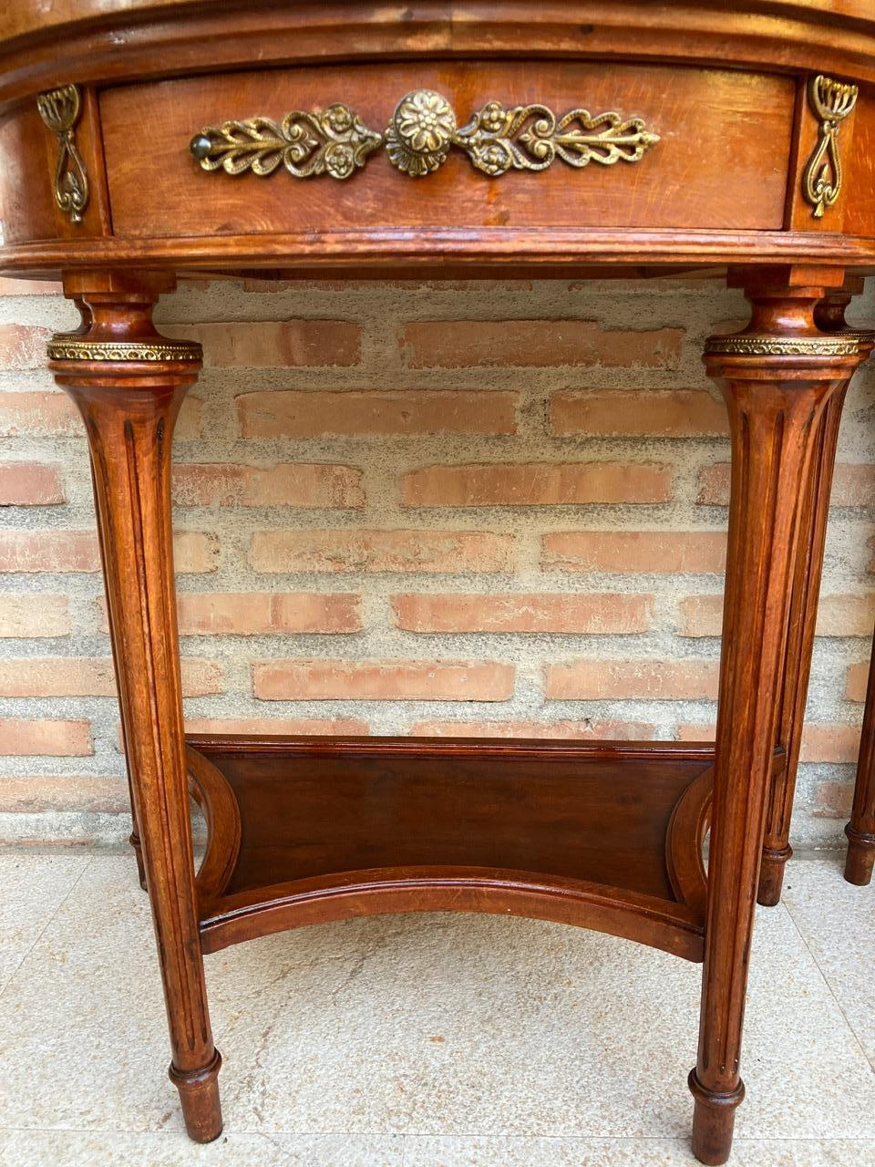 Pair of Empire Style Mahogany Wood Nightstands, 1930s For Sale 10