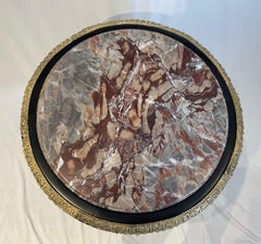 Pair Of Empire Style Ormolu, Patinated-Bronze and Porcelain Marble Top Tables