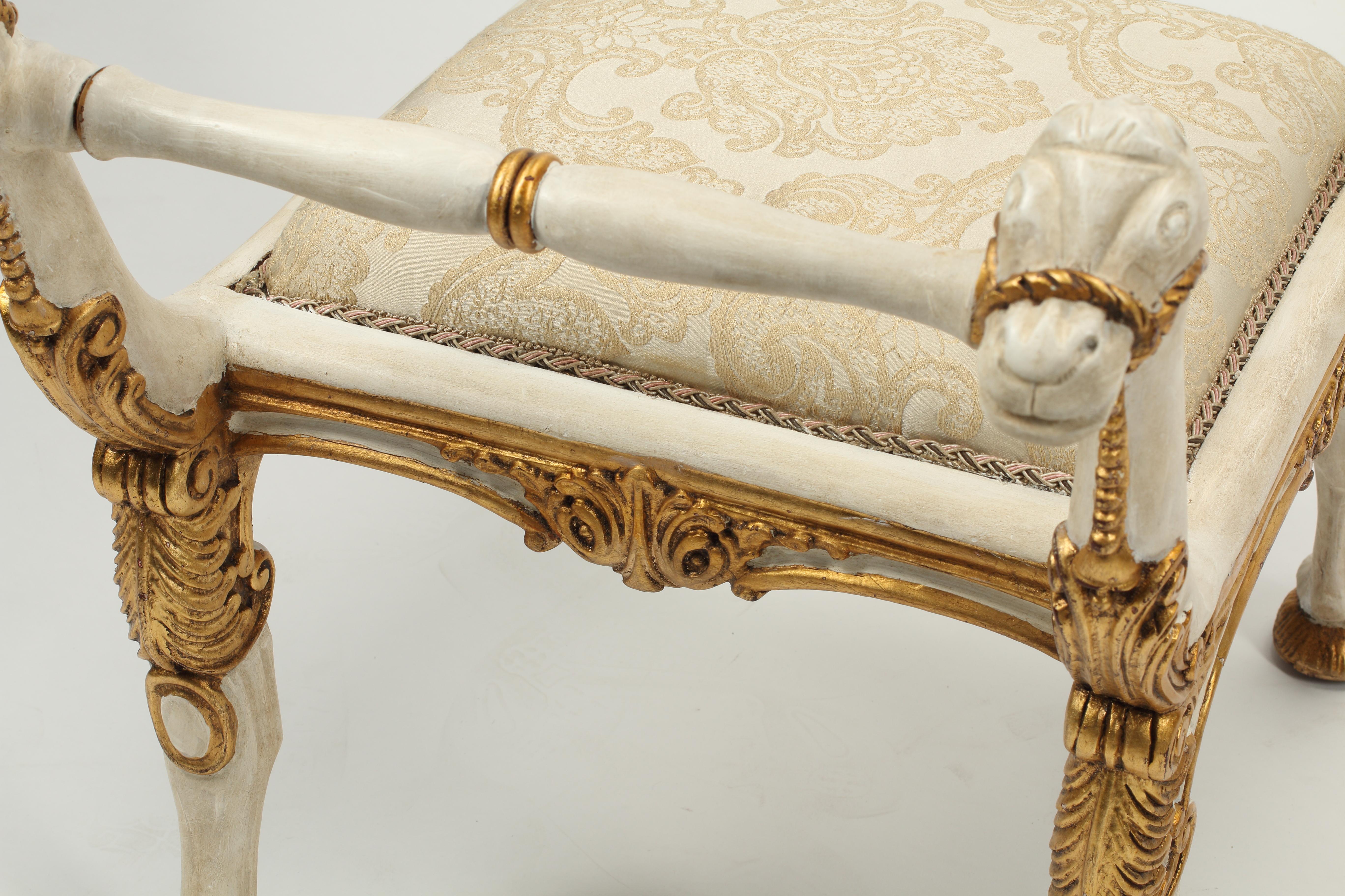 Pareja de Taburetes Dorados Parcela Estilo Imperio Madera en venta