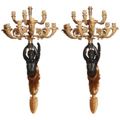 Pair of Empire Style Sconces, 19th Century