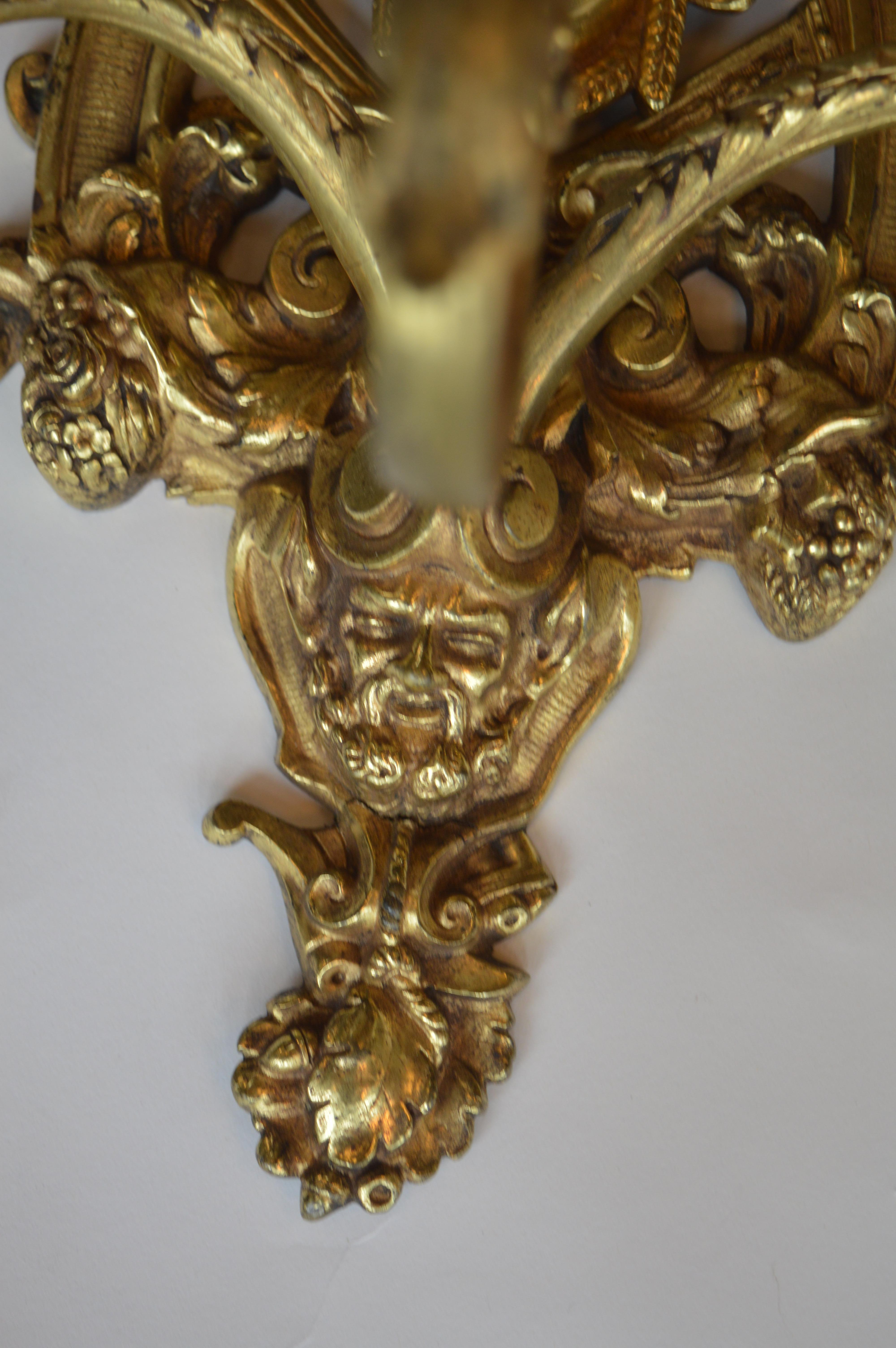 Pair of Empire Style Sconces In Good Condition For Sale In Los Angeles, CA