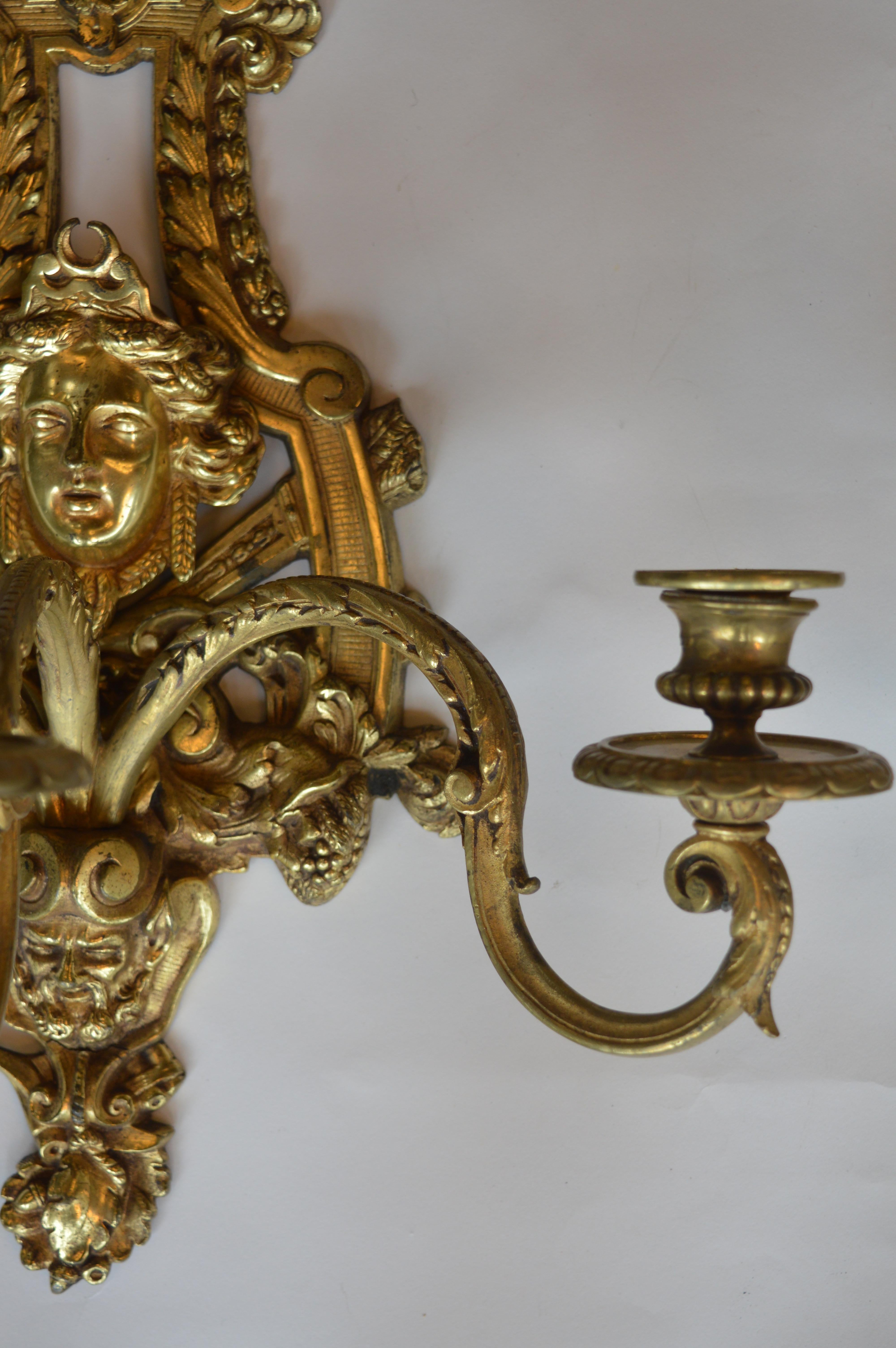 20th Century Pair of Empire Style Sconces For Sale
