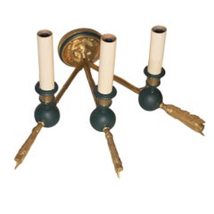 Pair of Empire Style Sconces with Lion Motif