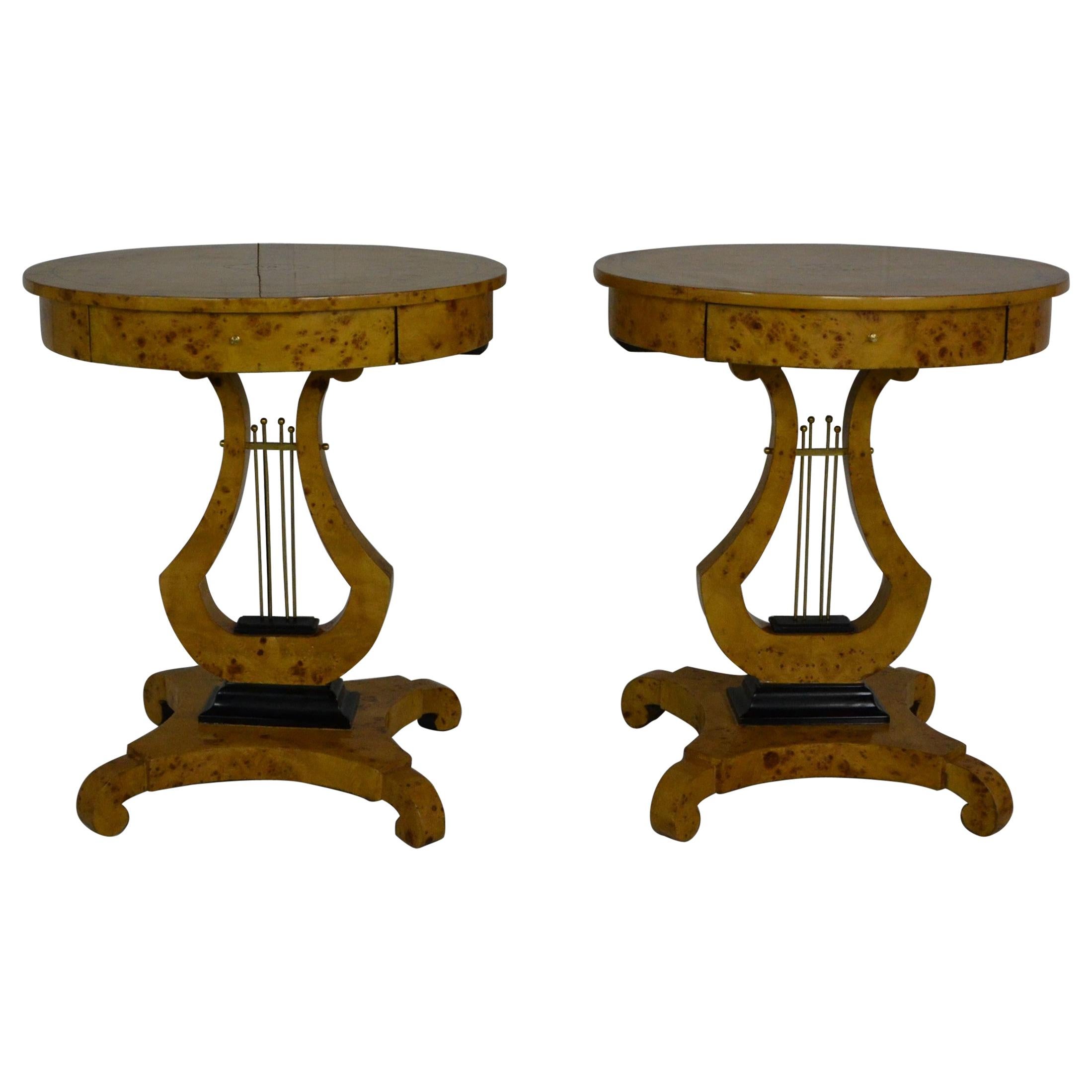 Pair of Empire Style Side Tables / Nightstands