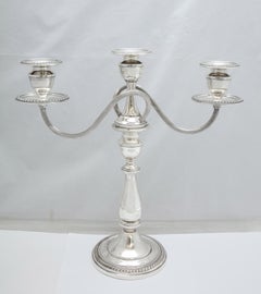 Pair of Empire Style Sterling Silver Candelabra