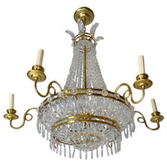 Vintage Pair of Empire Style Swedish Chandeliers, Sold Individually