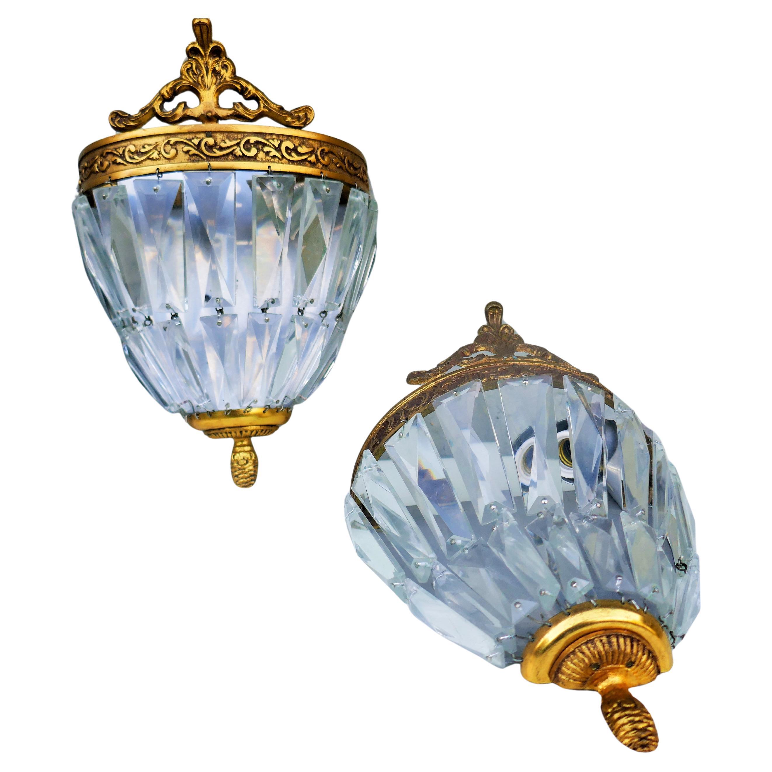 Pair of Empire style wall lamps, possibly gilded bronze For Sale
