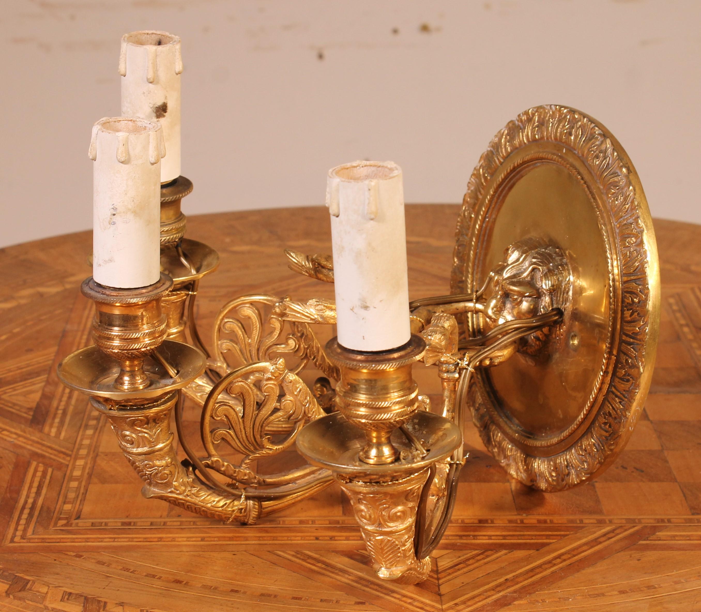20th Century Pair of Empire Style Wall Lights For Sale