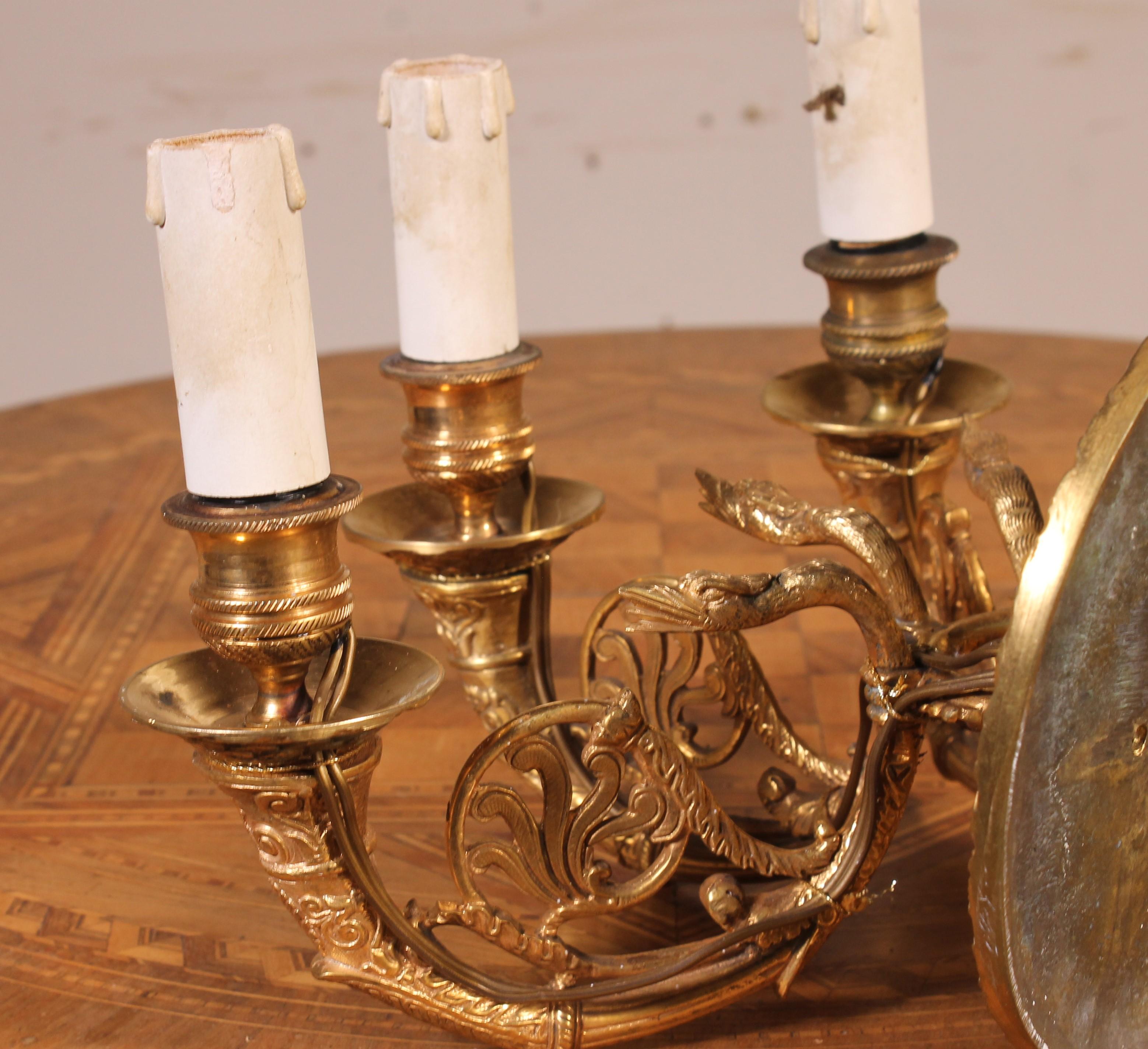 Pair of Empire Style Wall Lights For Sale 3