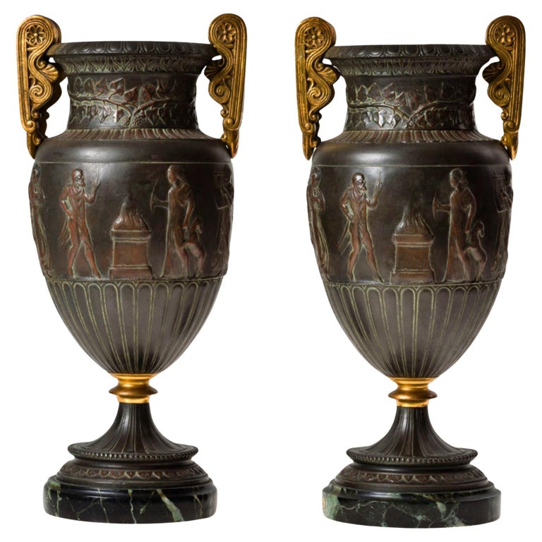 Pair of Empire Urns, France, 19th Century For Sale at 1stDibs