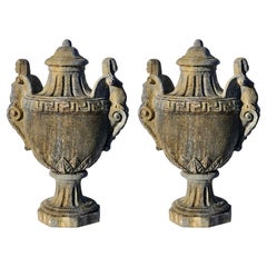 PAIR OF EMPIRE VASE - PILLAR GOBLET WITH SPHINXES 21th Century
