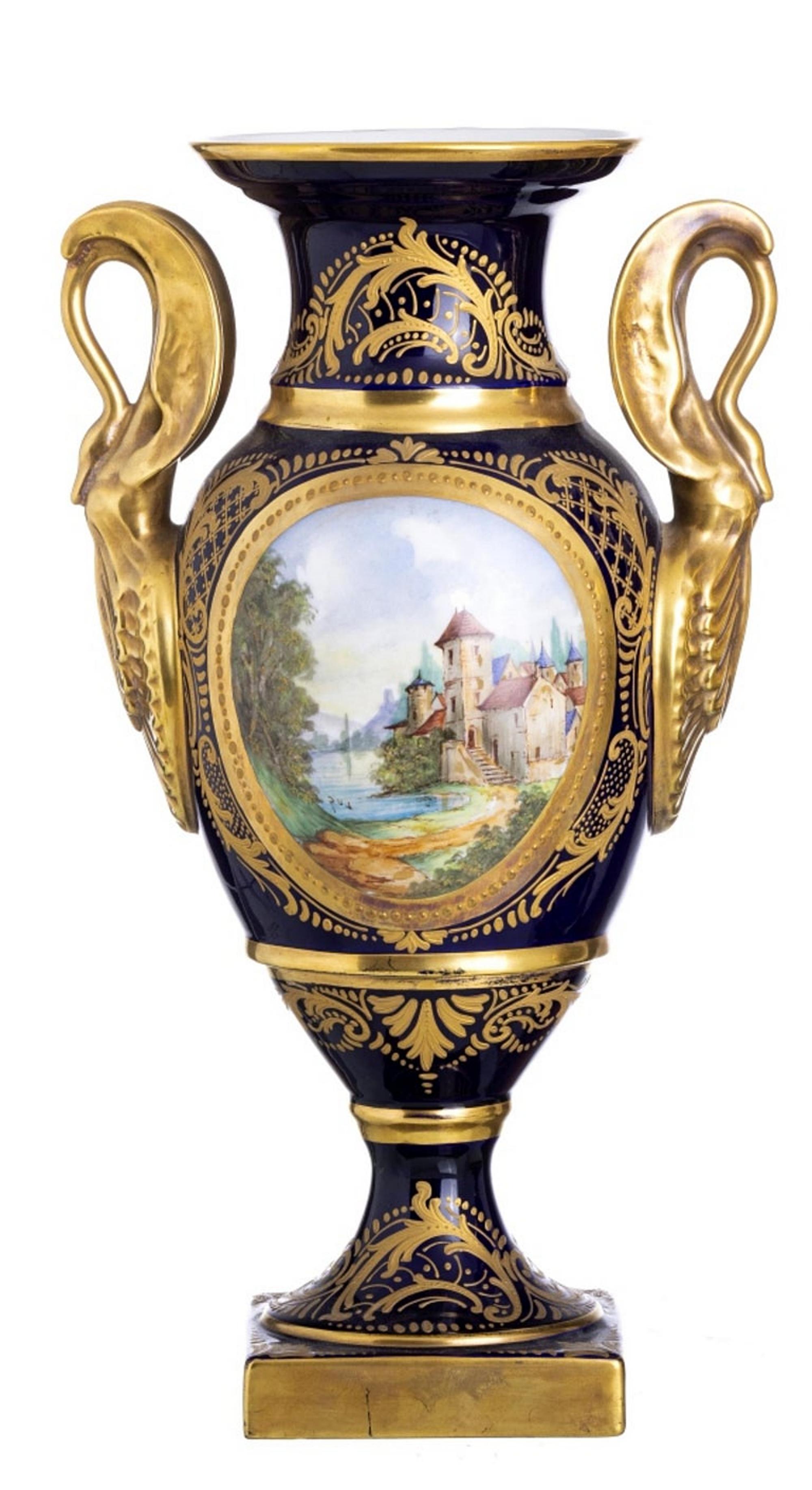 Pair of Empire Vases Sevres, 20th Century For Sale 4