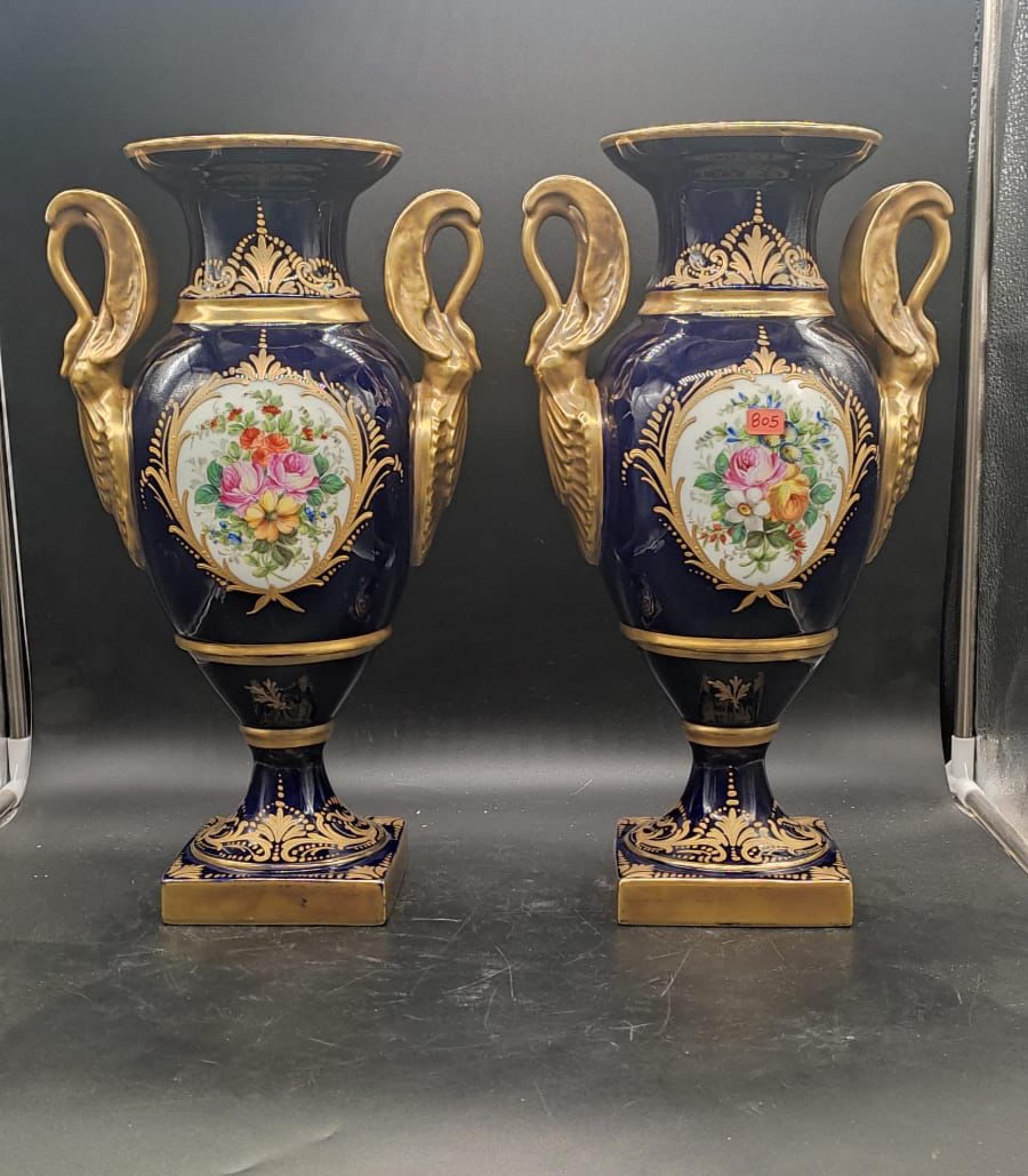 Pair of Empire Vases Sevres, 20th Century For Sale 9
