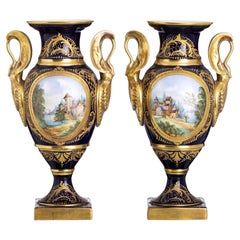 Paire de vases Empire Sèvres, 20e siècle
