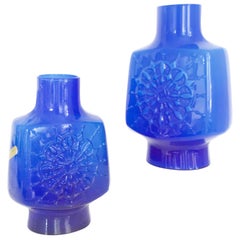 Vintage Pair of Empoli Stelvia Vases from Wayne Husted of Blenko Original Label, 1960s