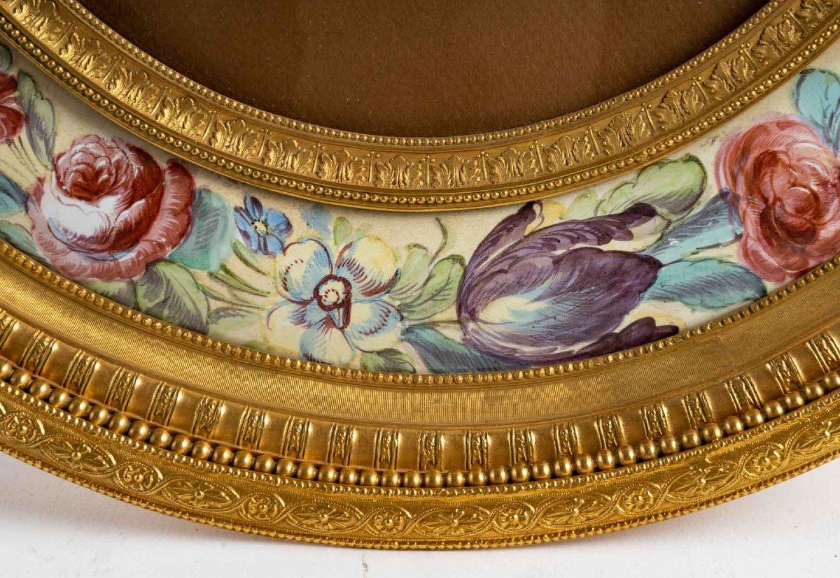 Louis XV Pair of Enamel and Gilt Bronze Frames, Late 19th Century