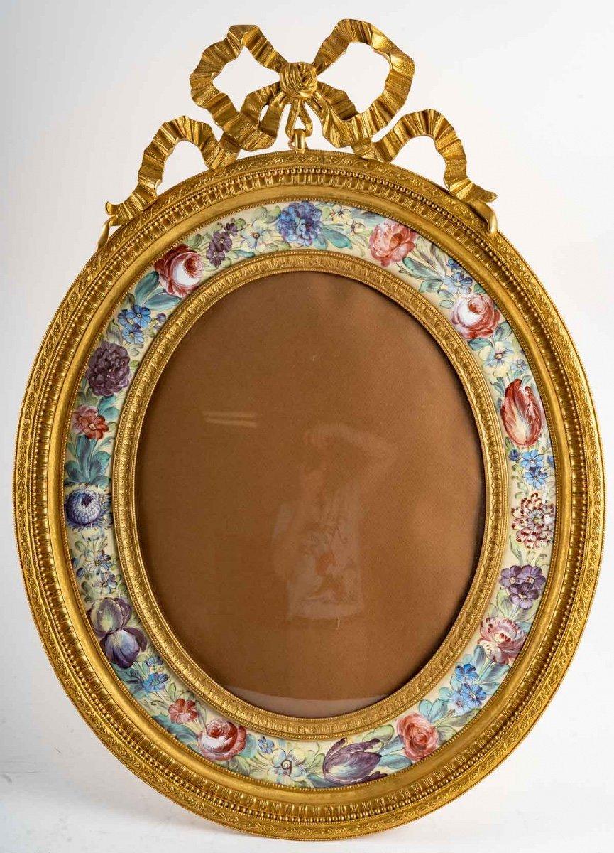 Pair of Enamel and Gilt Bronze Frames, Late 19th Century 2