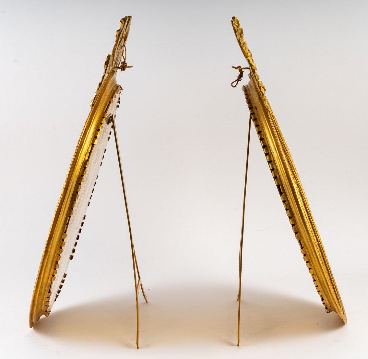 Pair of Enamel and Gilt Bronze Frames, Late 19th Century 2