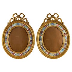 Pair of Enamel and Gilt Bronze Frames, Late 19th Century