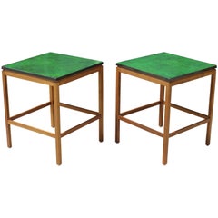Pair of Enamel Top End Tables by P. Torneman for NK