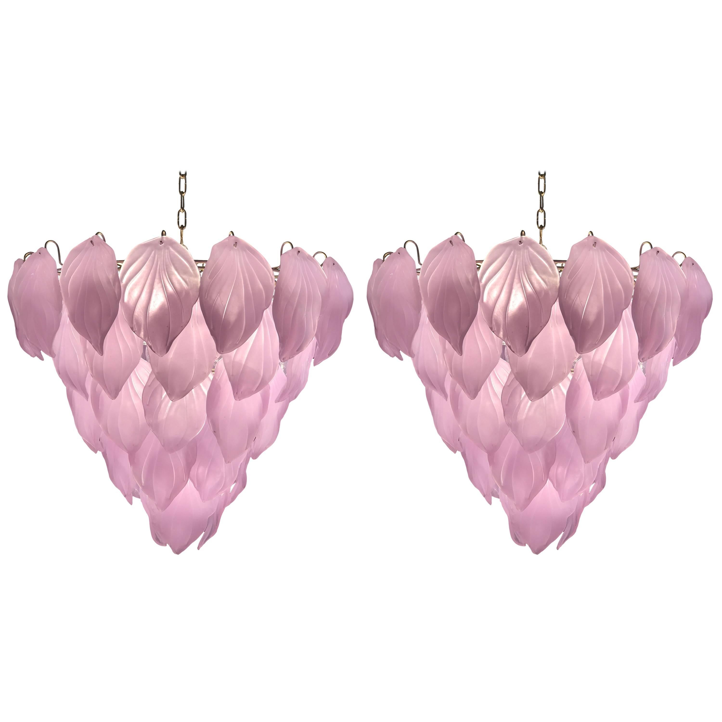 Pair of Enchanting Murano Glass Chandelier, Italy, 1980s 1