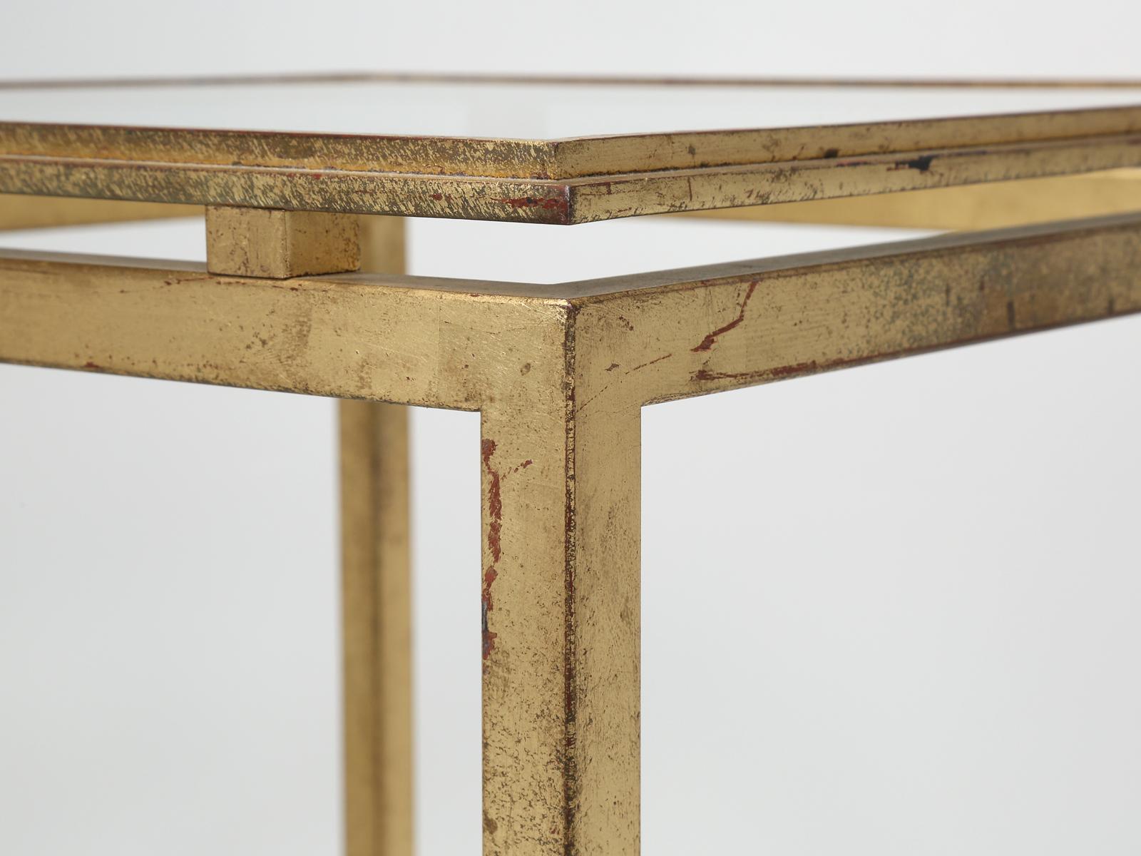 Steel Pair of End or Side Tables Attributed to Guy Lefevre Design, for Maison Jansen