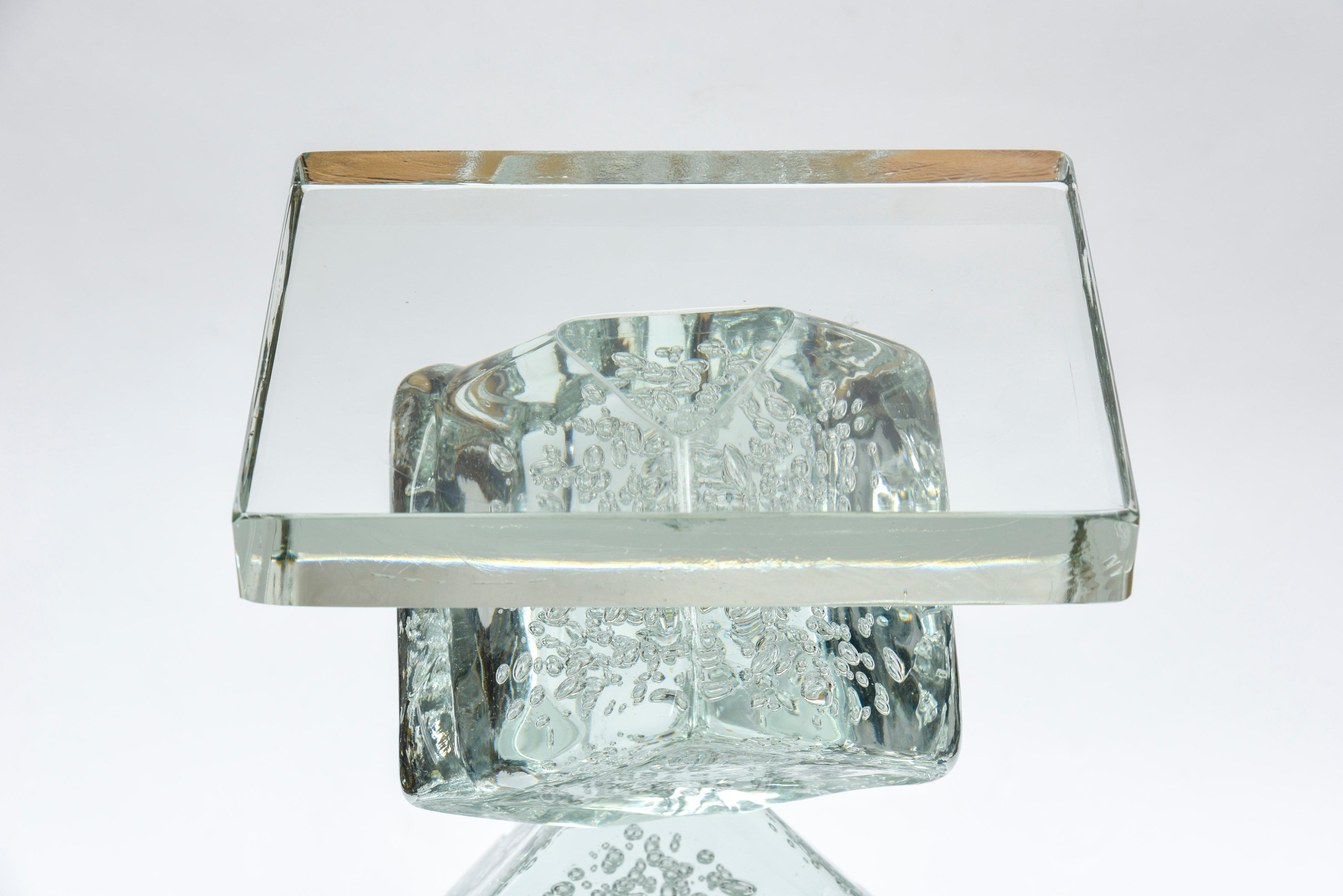 Contemporary Pair of End Tables All in Murano Glass