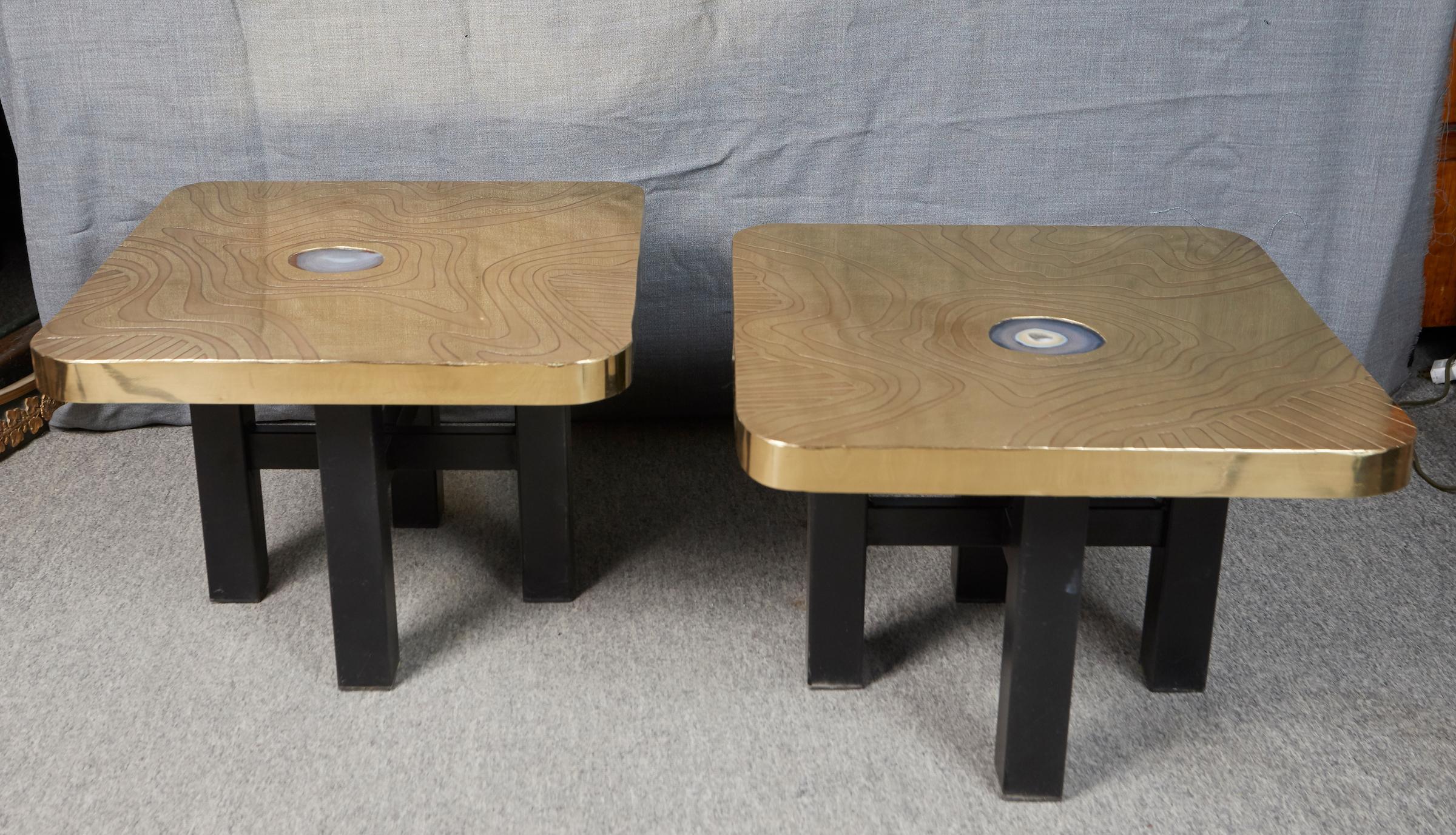 Mid-Century Modern Pair of End Tables by Georges Mathias For Sale