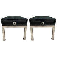 Retro Pair of End Tables by Guy Lefevre for Maison Jansen, France, 1970s