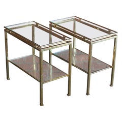 Paire de tables d
extrémité par Guy Lefevre pour Maison Jansen, France, 1970