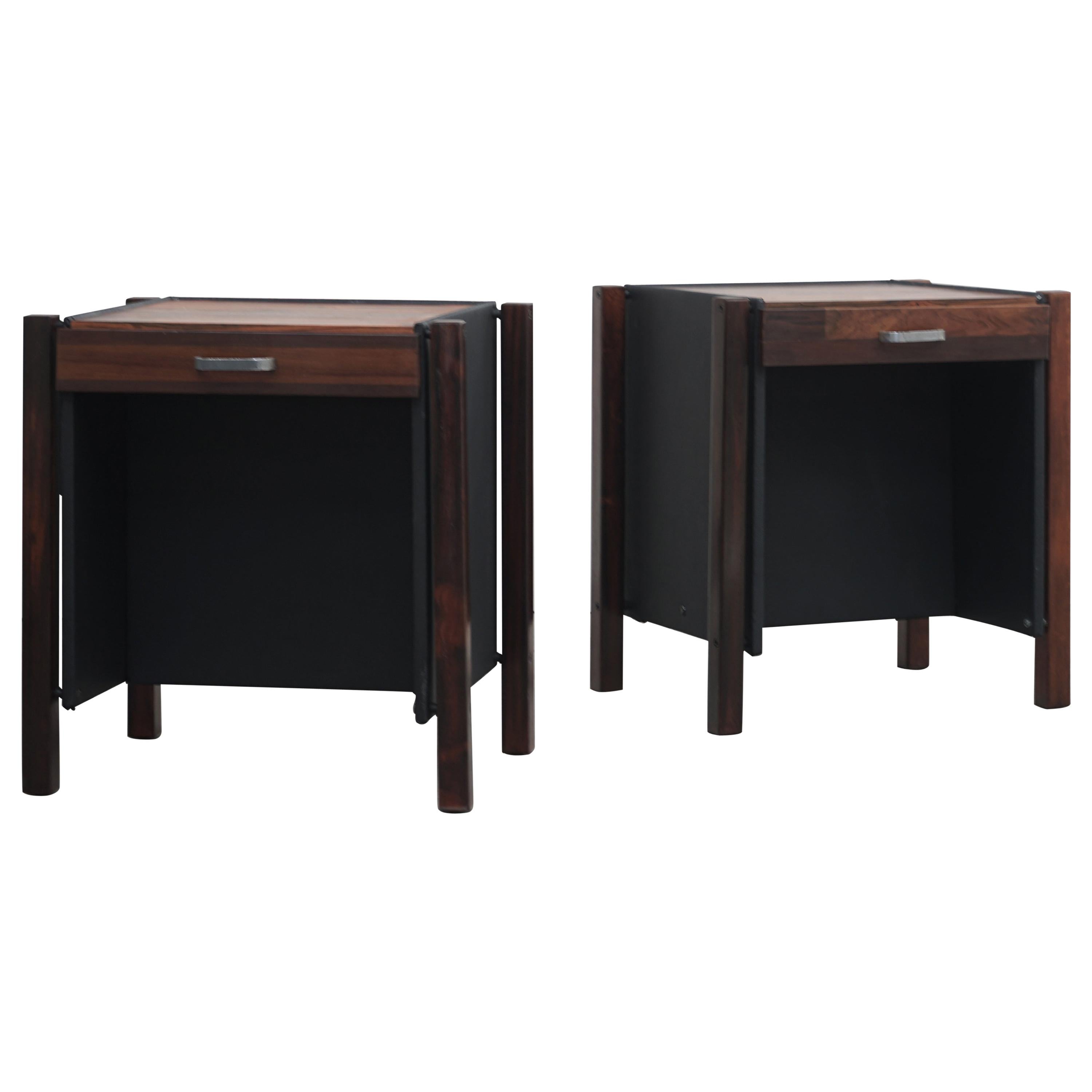 Pair of End Tables by Jorge Zalszupin, Brazilian Midcentury Design, 1960s For Sale