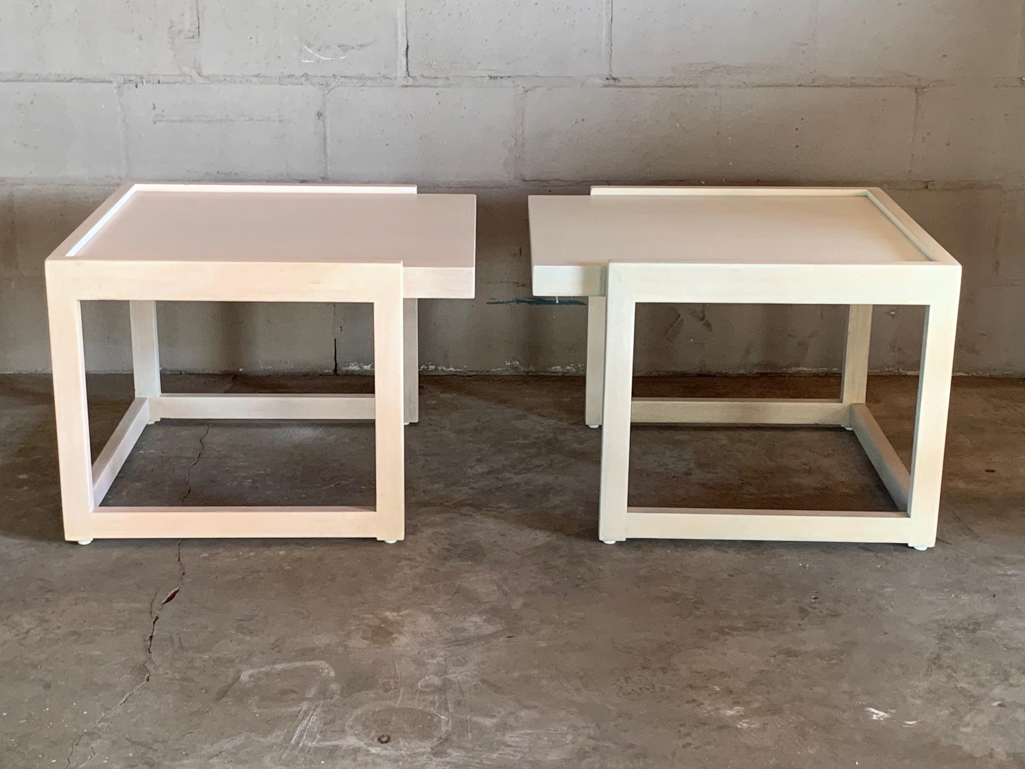 Wood Pair of End Tables by Paul Laszlo for Brown Saltman For Sale