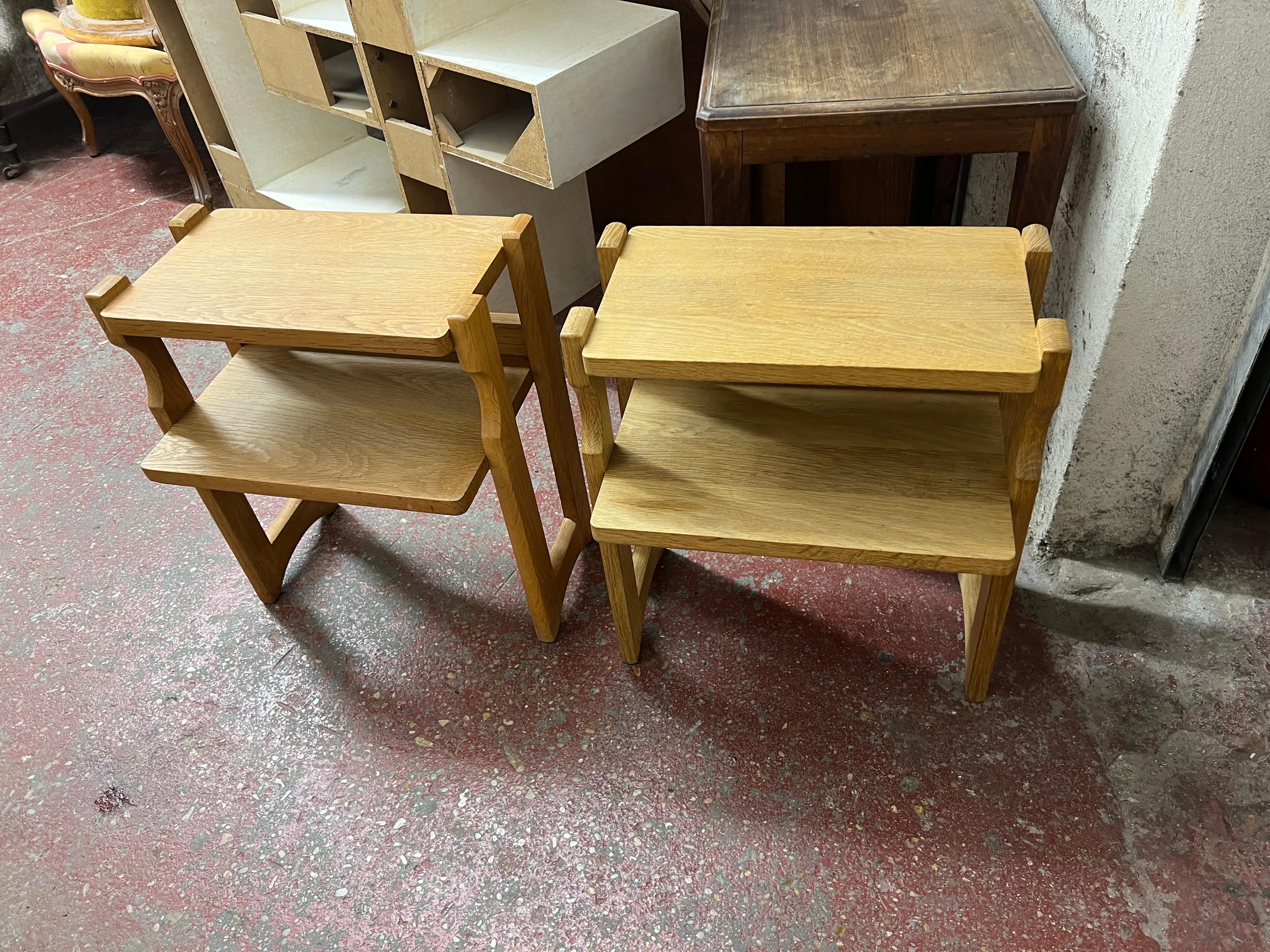 A pair of oak night stands or end tables by guillerme.