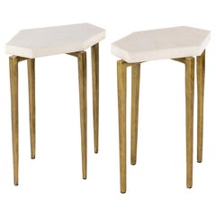 Pair of End Tables in Rock Crystal, Contemporary Work