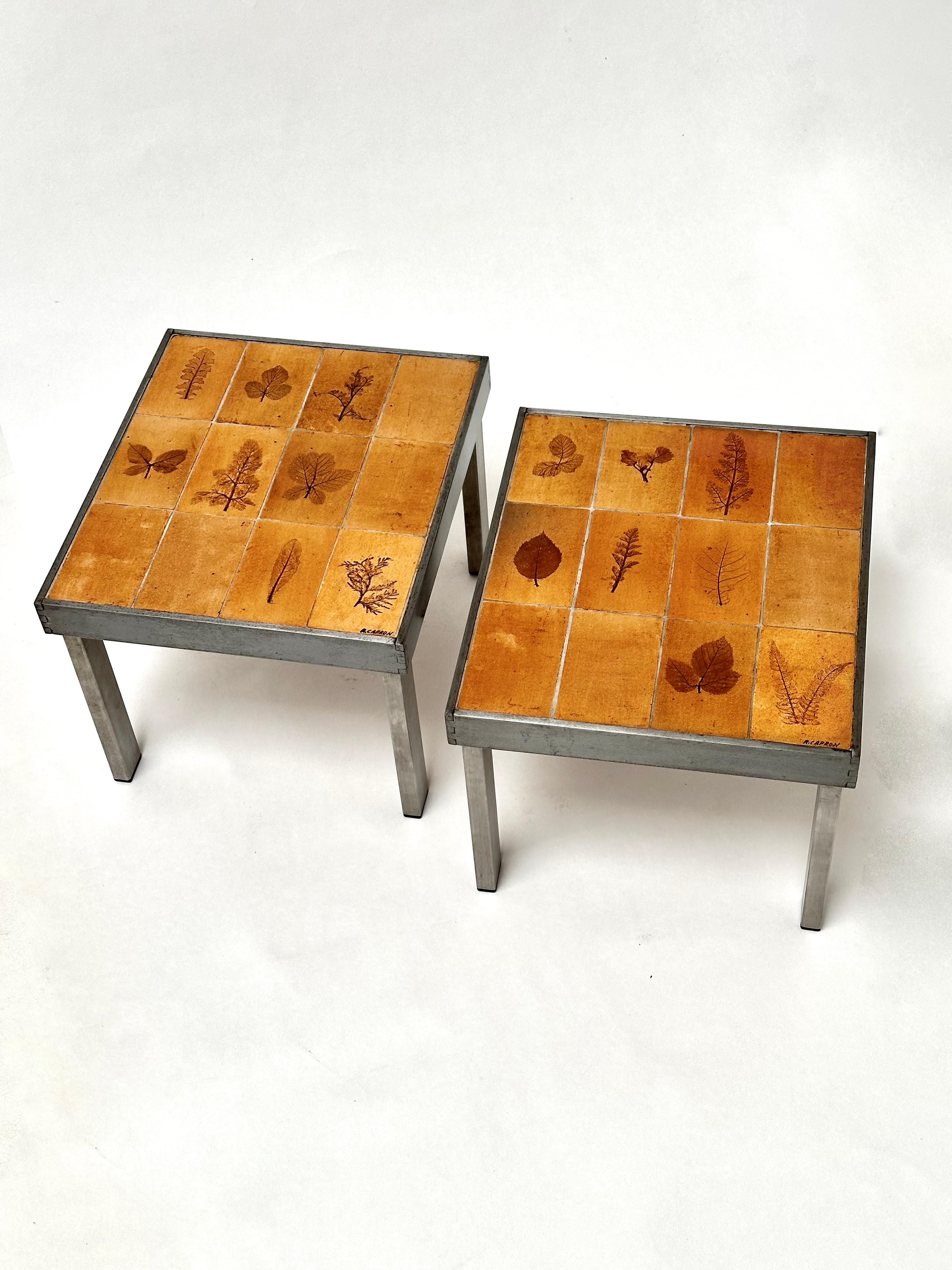 Paar Beistelltische, Roger Capron, Vallauris um 1970 (Französisch) im Angebot