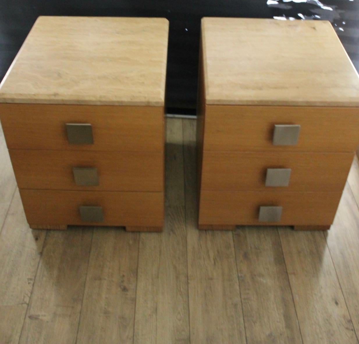 Pair of ends tables, Frêne, Italian, Design 1980 For Sale 1