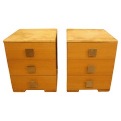 Pareja de mesas auxiliares, Frêne, Italia, Diseño 1980