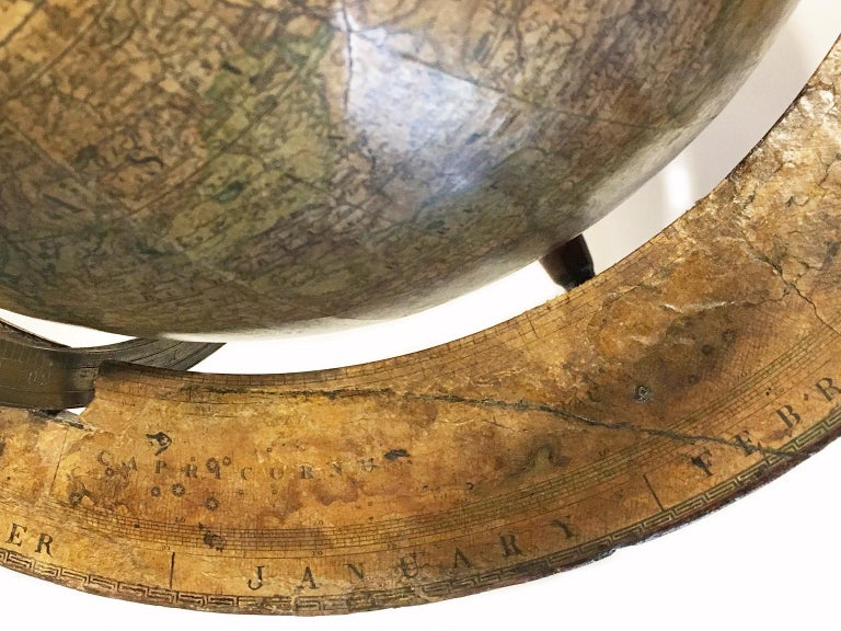 Pair of English 12-inch Globes by William Harris, 1832 and 1835 In Good Condition For Sale In Milano, IT