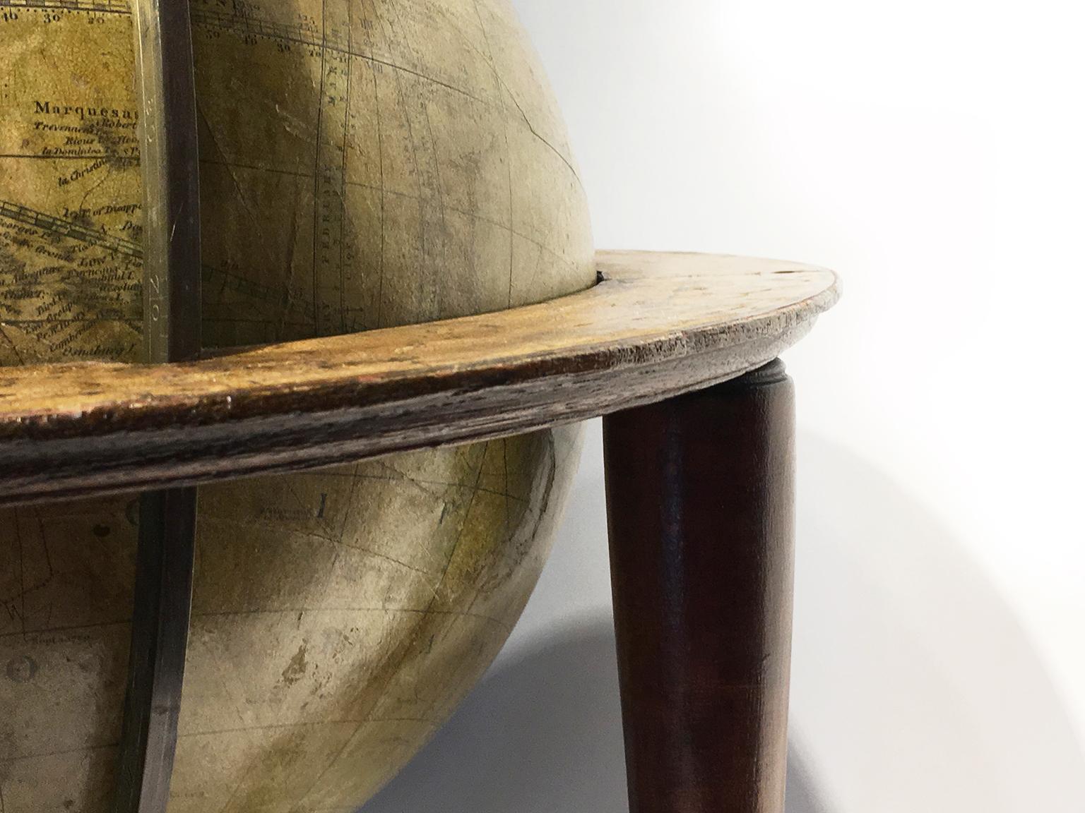 Paper Pair of English 12-inch Globes by William Harris, London, 1832 and 1835 For Sale