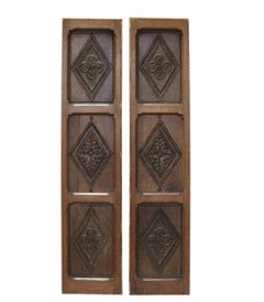 Pair of English 17th Century Carved Oak Panels