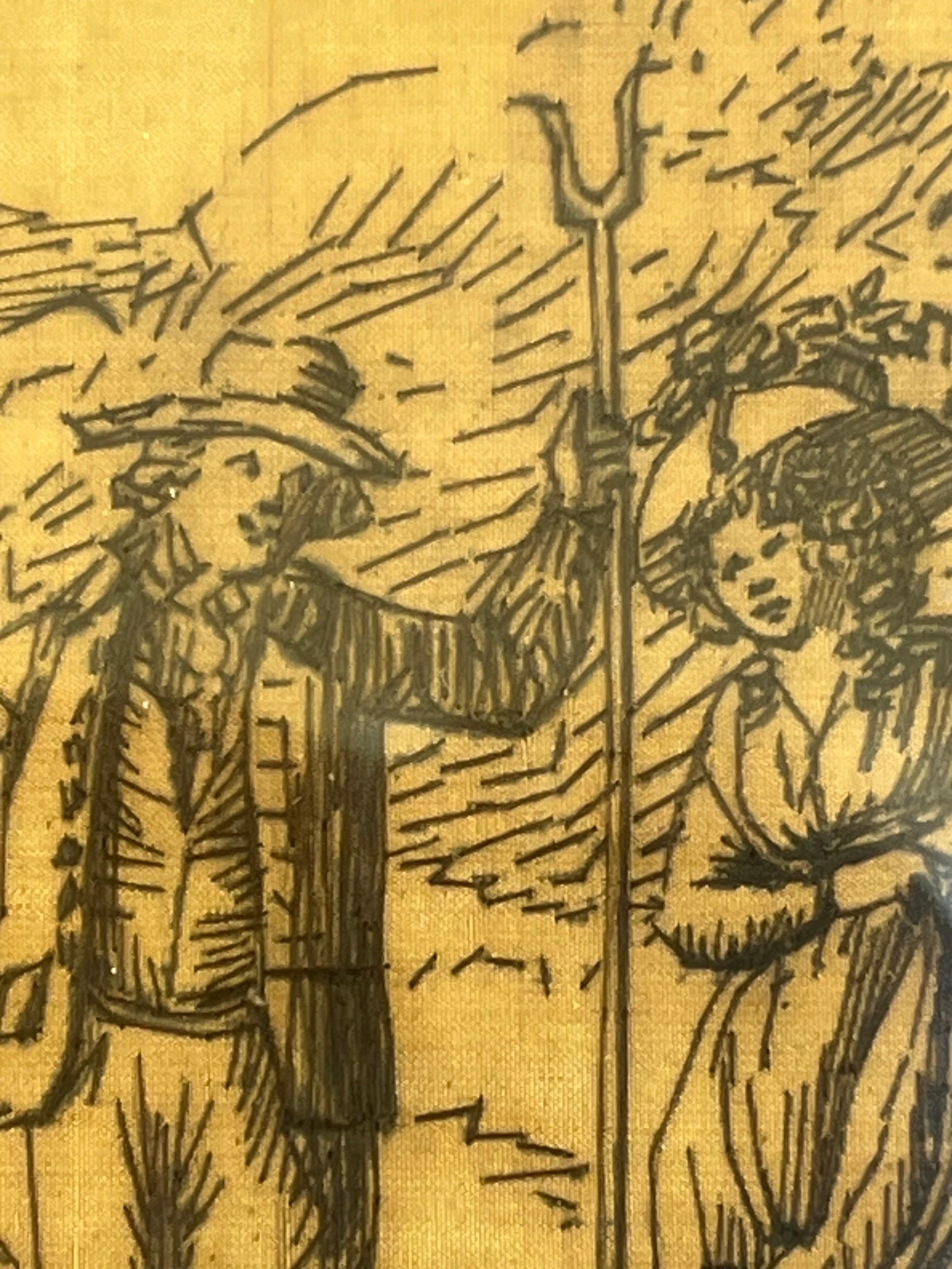 Coppia di ricami su seta inglesi del XVIII secolo in vendita 7