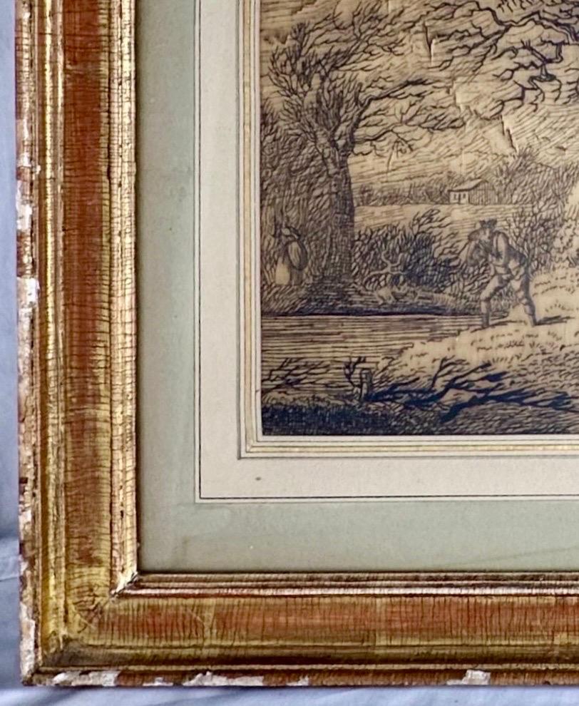 Tudor Coppia di ricami su seta inglesi del XVIII secolo in vendita