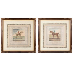 Pair of English 18th Century Hand Colored Equestrian Prints