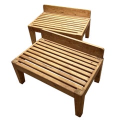 Pair of English 1950s Pine Luggage Stands