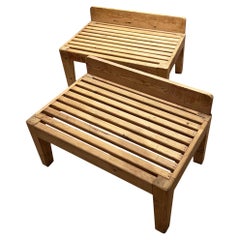 Pair of English 1950s Pine Luggage Stands