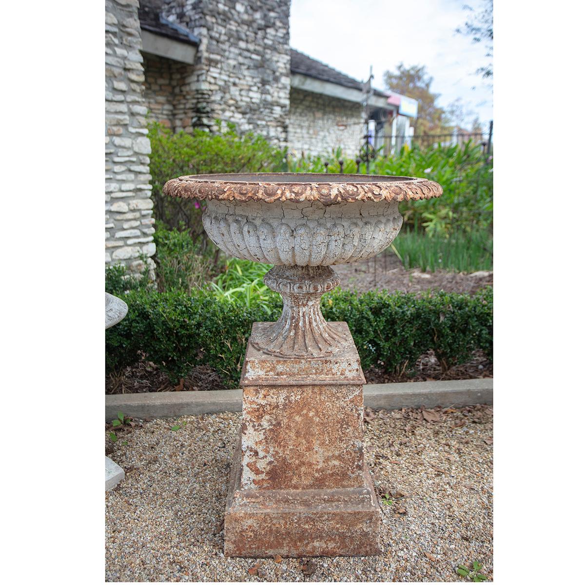 Other Pair of English 19th Century Cast Iron Garden Urns