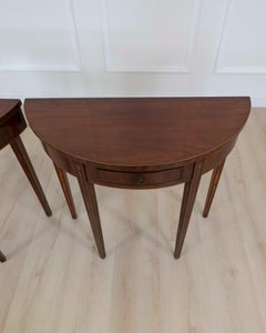 Pair of English 19th Century Demi-Lune Side Tables