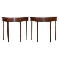 Pair of English 19th Century Demi-Lune Side Tables